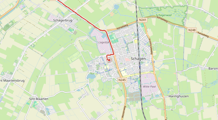 Kaart van de omgeving van de melding