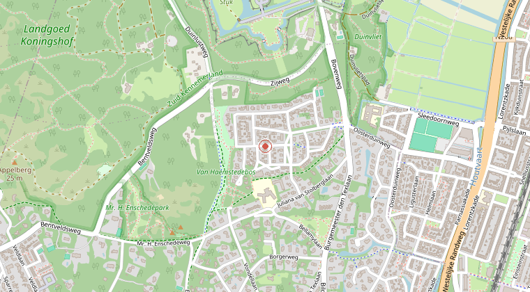 Kaart van de omgeving van de melding