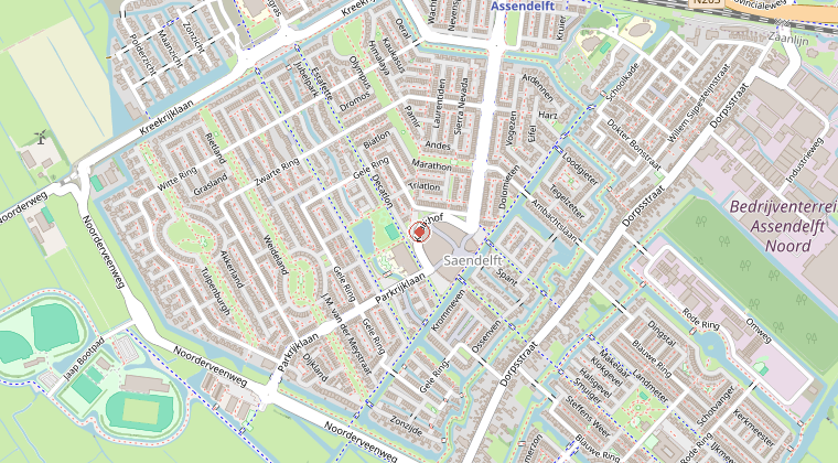 Kaart van de omgeving van de melding