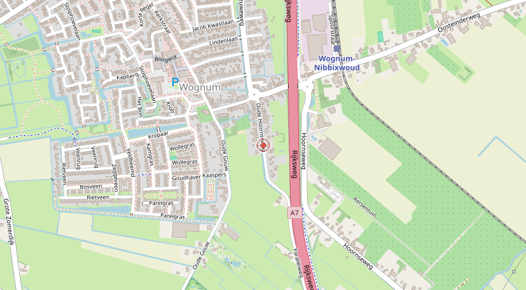 Kaart van de omgeving van de melding