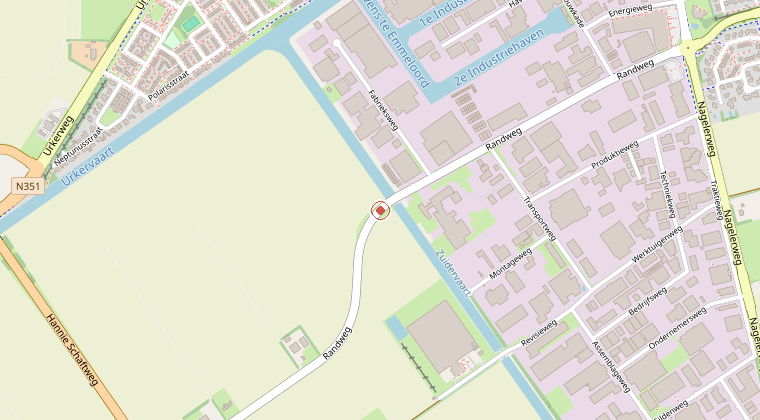 Kaart van de omgeving van de melding