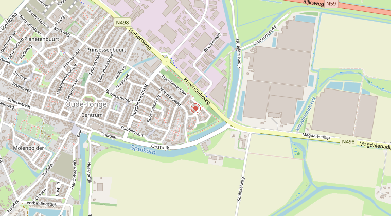 Kaart van de omgeving van de melding