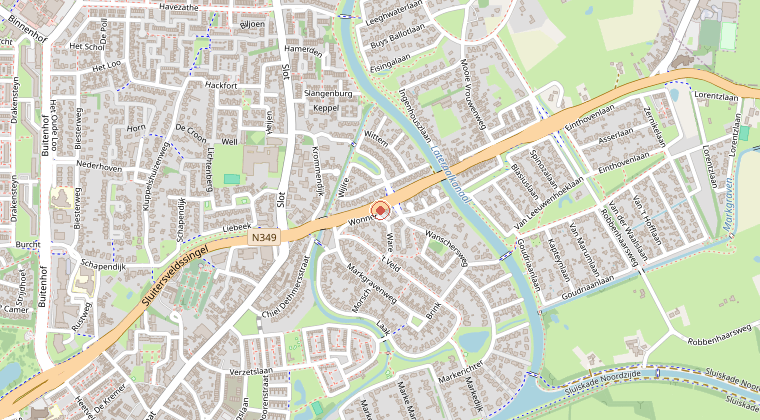Kaart van de omgeving van de melding