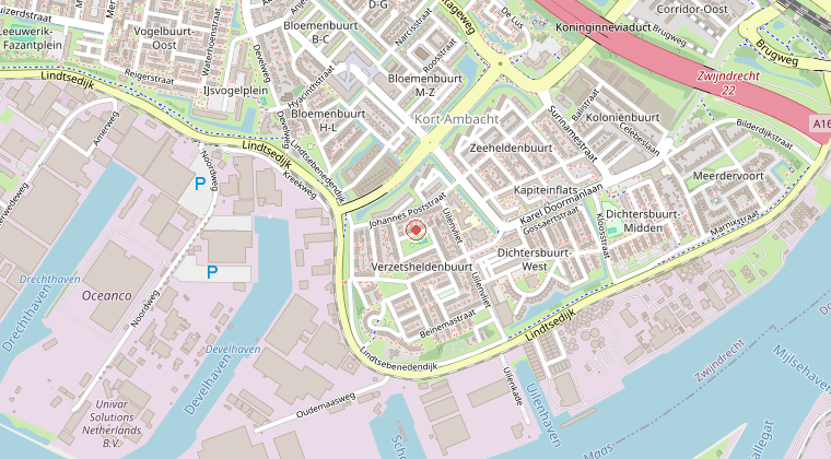 Kaart van de omgeving van de melding