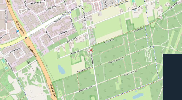 Kaart van de omgeving van de melding