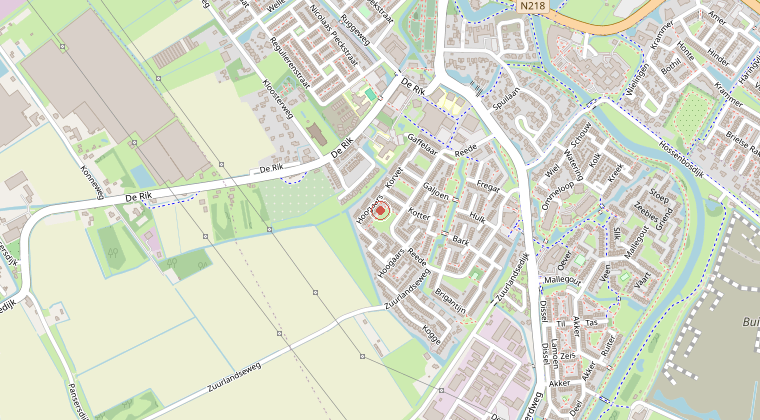 Kaart van de omgeving van de melding