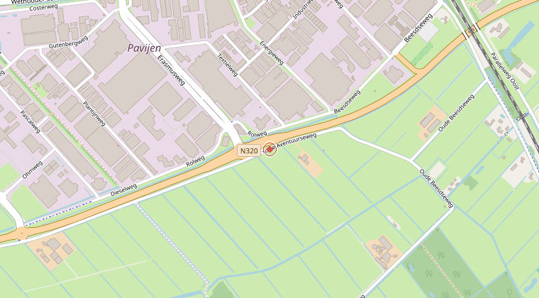 Kaart van de omgeving van de melding