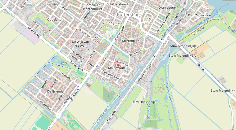 Kaart van de omgeving van de melding