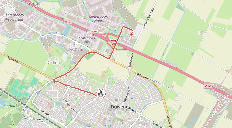 Kaart van de omgeving van de melding