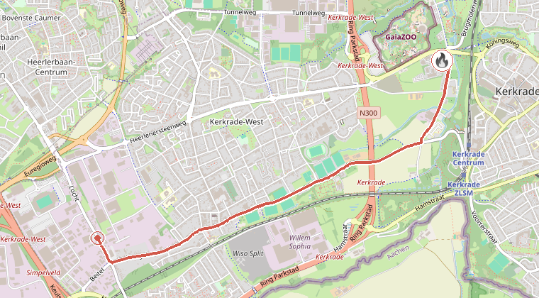 Kaart van de omgeving van de melding