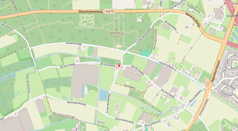Kaart van de omgeving van de melding