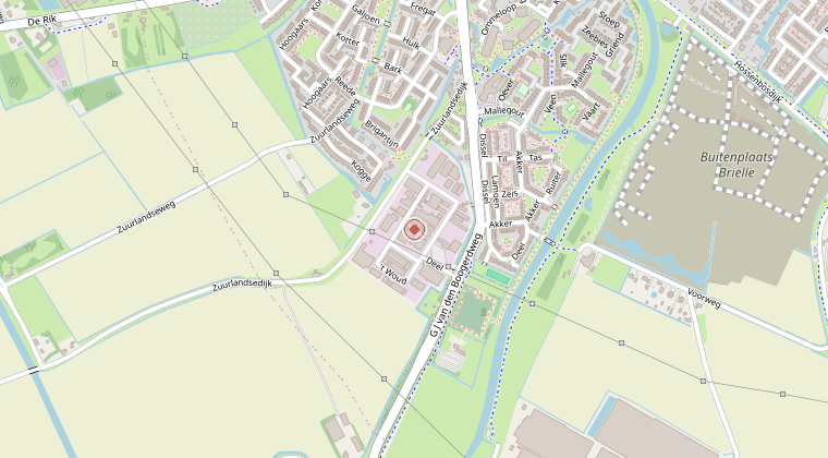Kaart van de omgeving van de melding