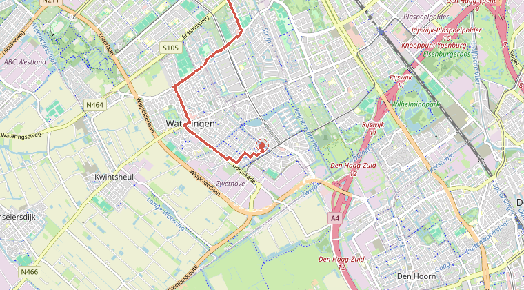 Kaart van de omgeving van de melding