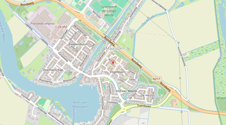 Kaart van de omgeving van de melding