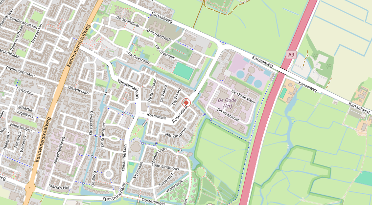 Kaart van de omgeving van de melding