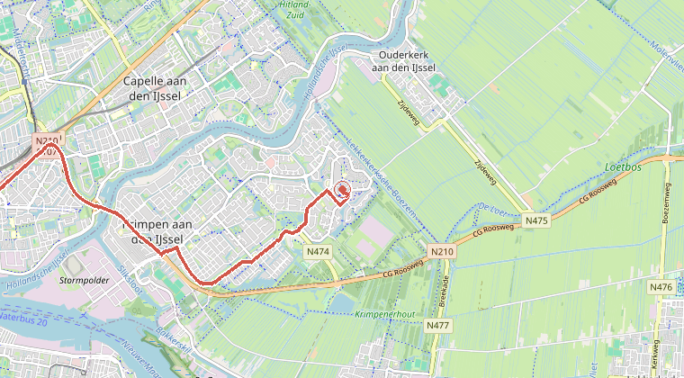 Kaart van de omgeving van de melding
