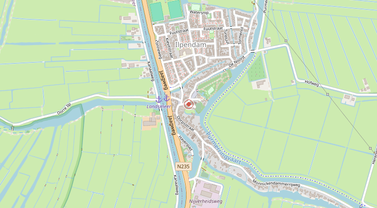 Kaart van de omgeving van de melding