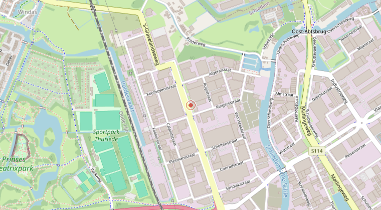 Kaart van de omgeving van de melding