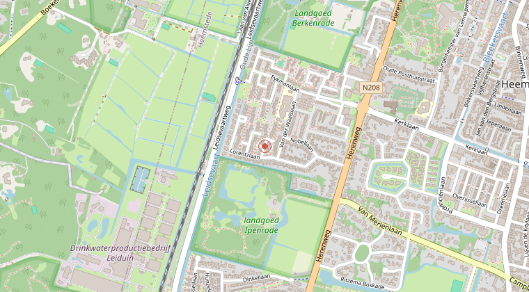 Kaart van de omgeving van de melding