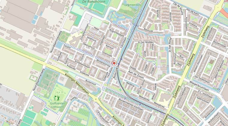 Kaart van de omgeving van de melding