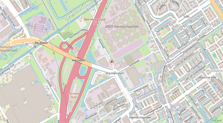 Kaart van de omgeving van de melding