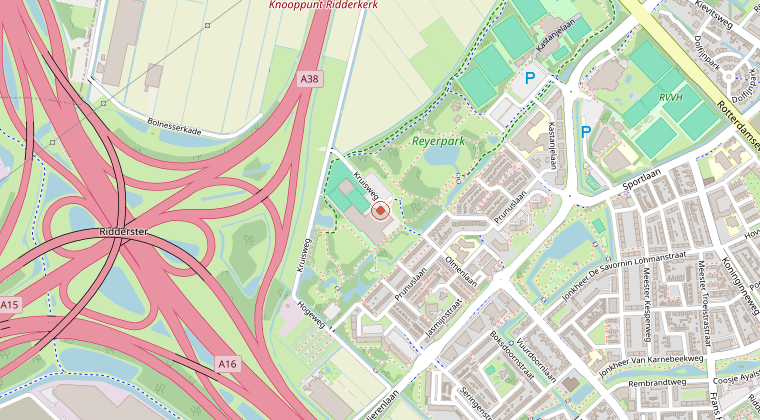 Kaart van de omgeving van de melding