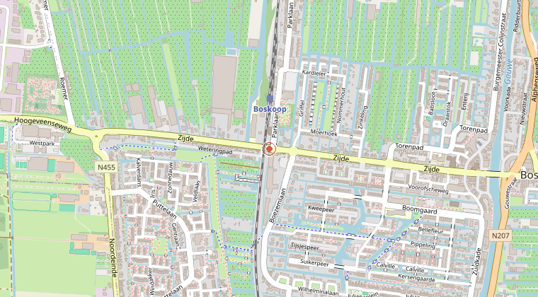Kaart van de omgeving van de melding