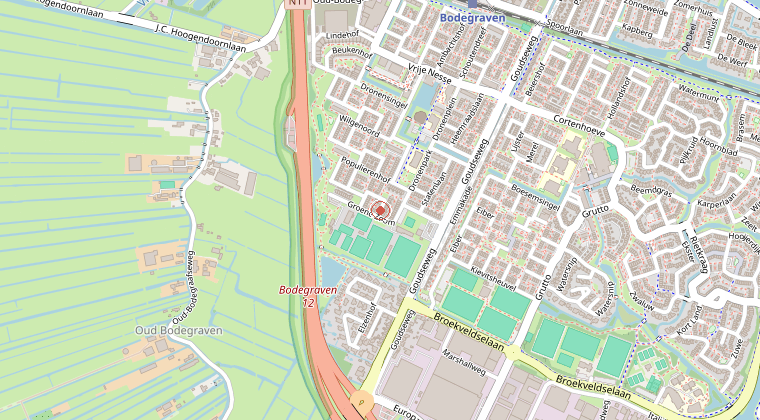 Kaart van de omgeving van de melding