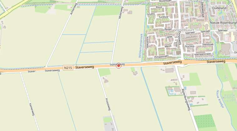 Kaart van de omgeving van de melding