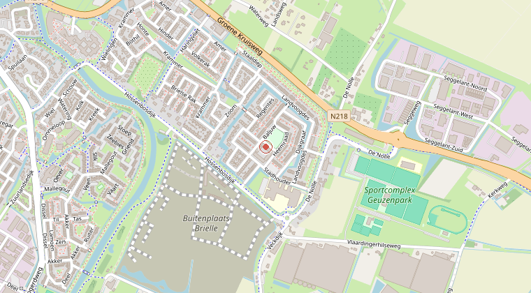 Kaart van de omgeving van de melding