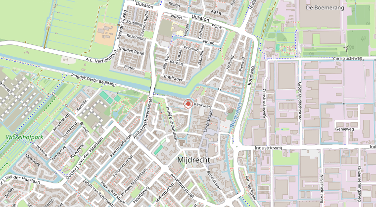 Kaart van de omgeving van de melding