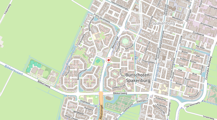 Kaart van de omgeving van de melding
