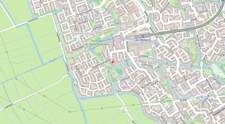 Kaart van de omgeving van de melding