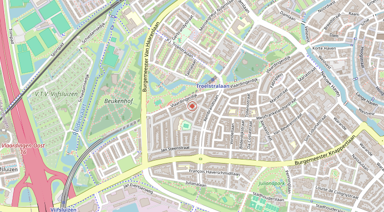 Kaart van de omgeving van de melding