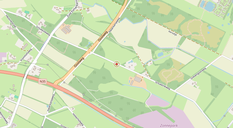 Kaart van de omgeving van de melding