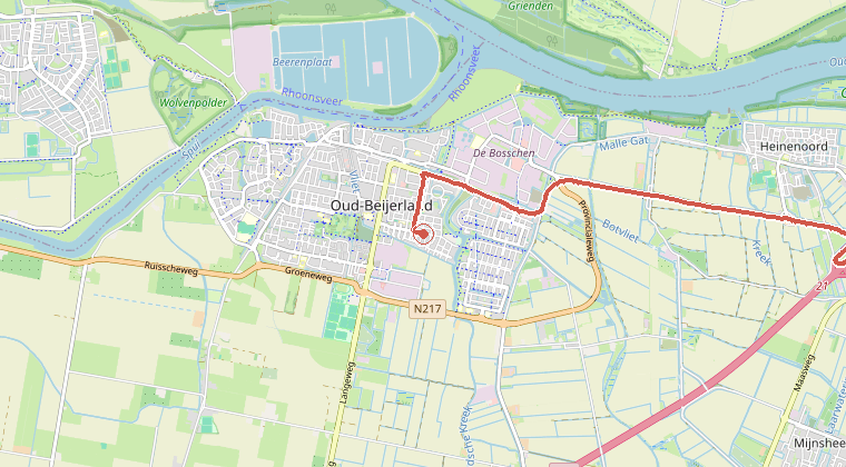 Kaart van de omgeving van de melding