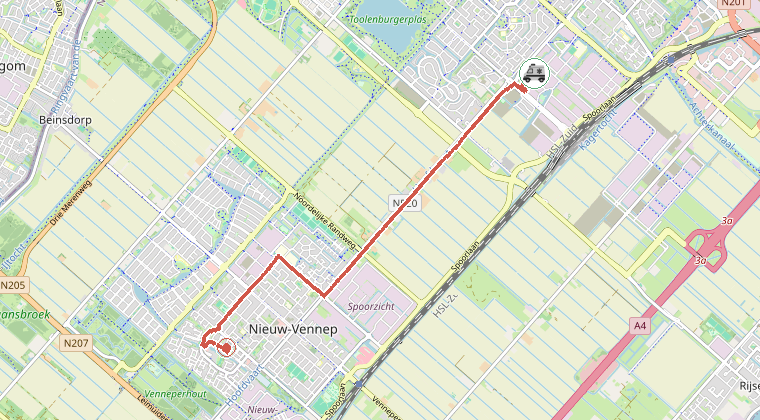 Kaart van de omgeving van de melding
