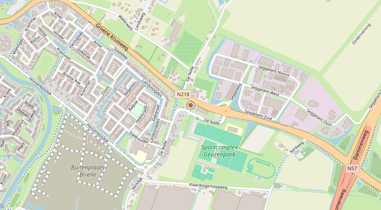 Kaart van de omgeving van de melding