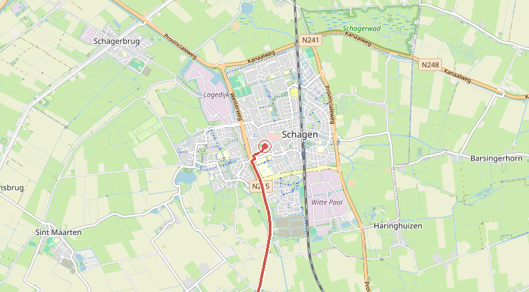 Kaart van de omgeving van de melding