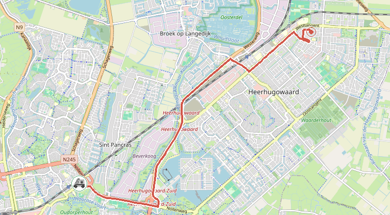 Kaart van de omgeving van de melding