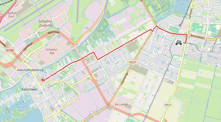 Kaart van de omgeving van de melding
