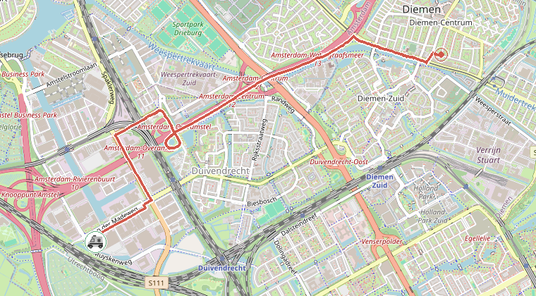 Kaart van de omgeving van de melding