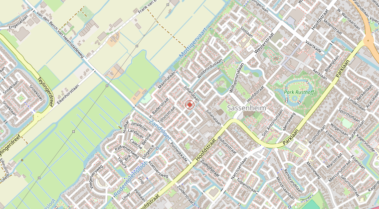 Kaart van de omgeving van de melding