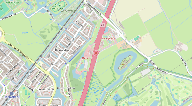 Kaart van de omgeving van de melding