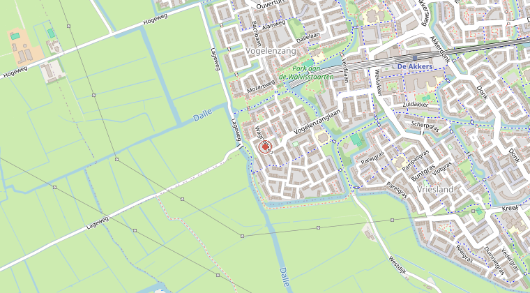 Kaart van de omgeving van de melding