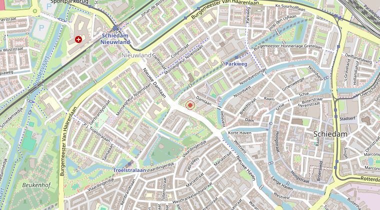 Kaart van de omgeving van de melding