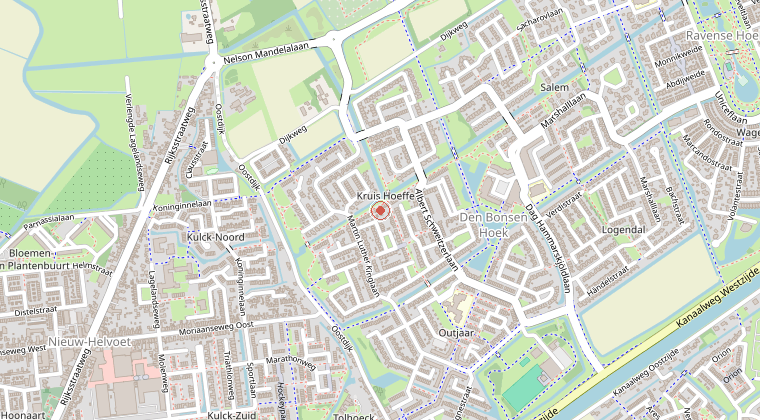 Kaart van de omgeving van de melding