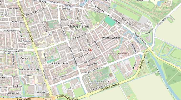 Kaart van de omgeving van de melding