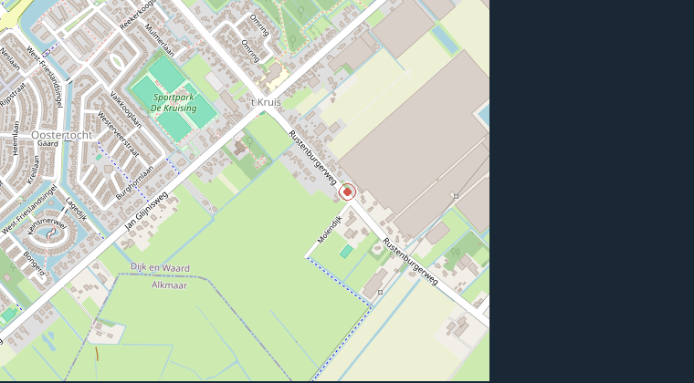 Kaart van de omgeving van de melding