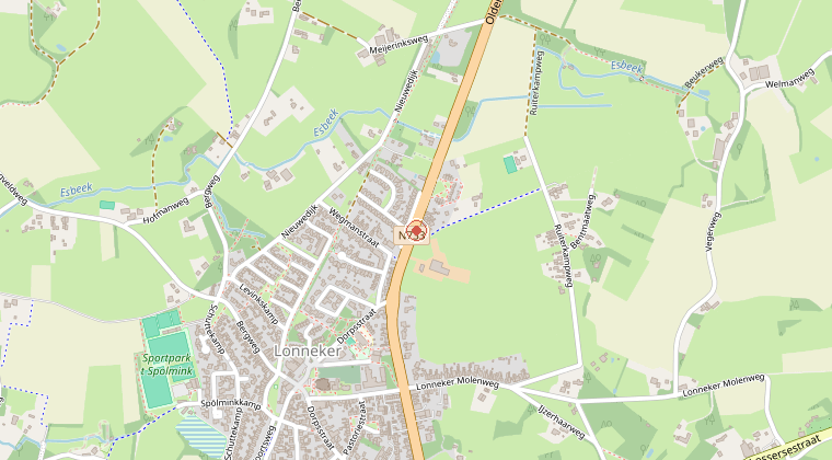 Kaart van de omgeving van de melding